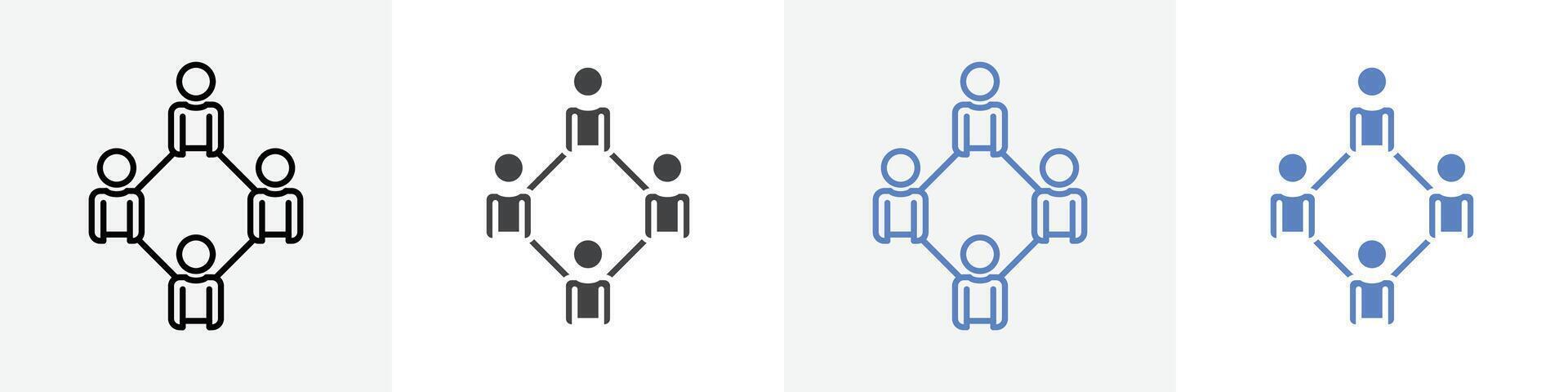 team icon set use for web ui or app vector