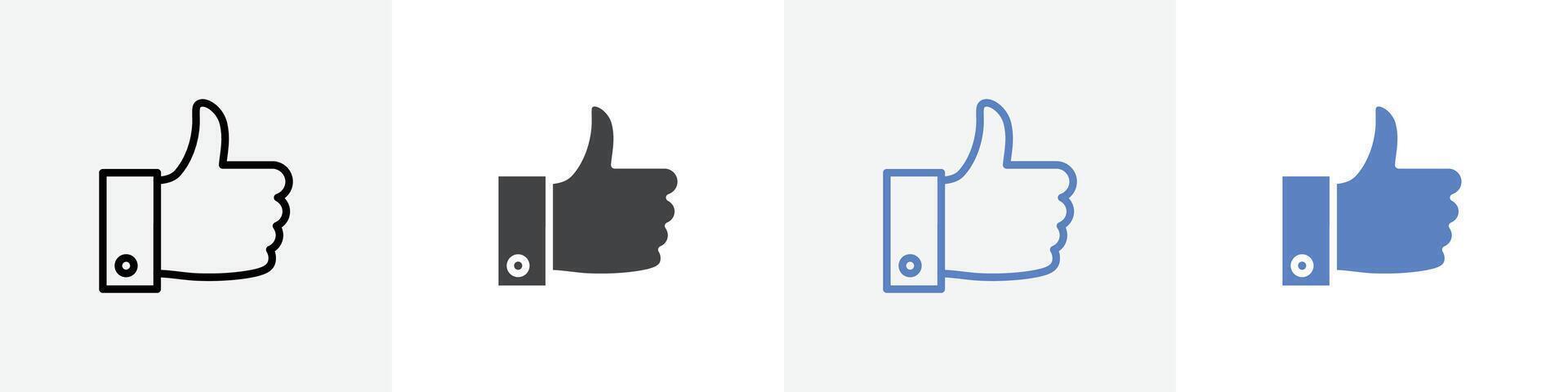 thumbsup icon set use for web ui or app vector
