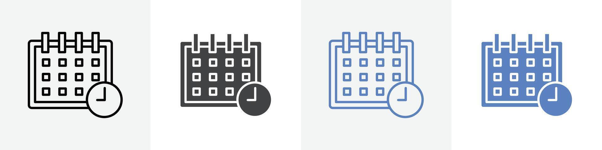 time icon set use for web ui or app vector