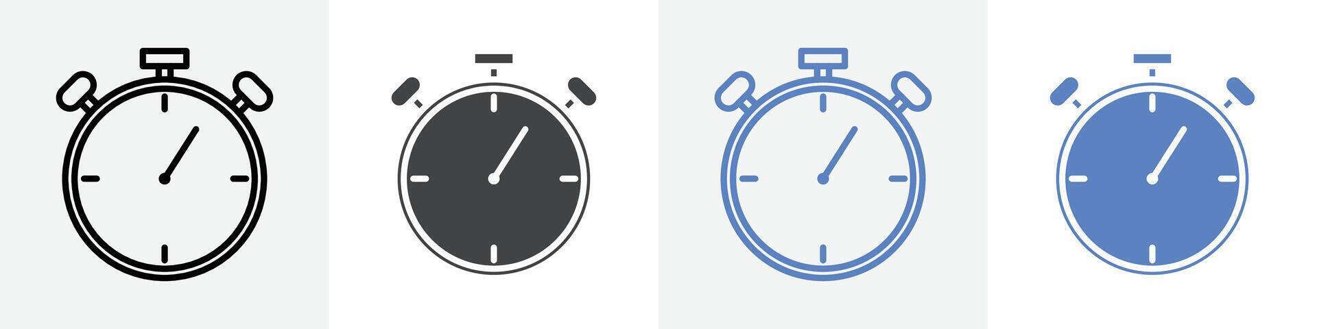 timer clock icon set use for web ui or app vector