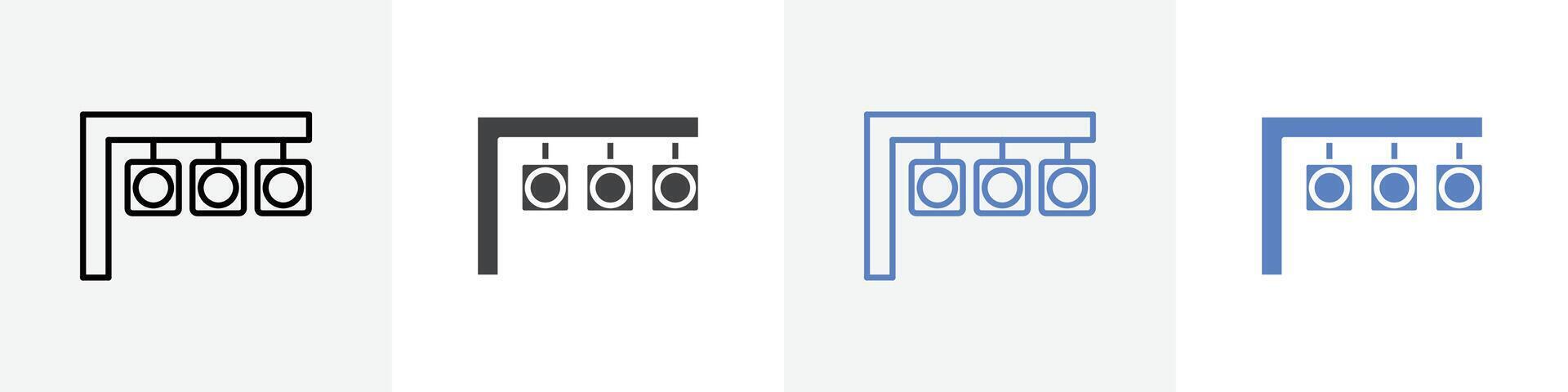 traffic light icon set use for web ui or app vector
