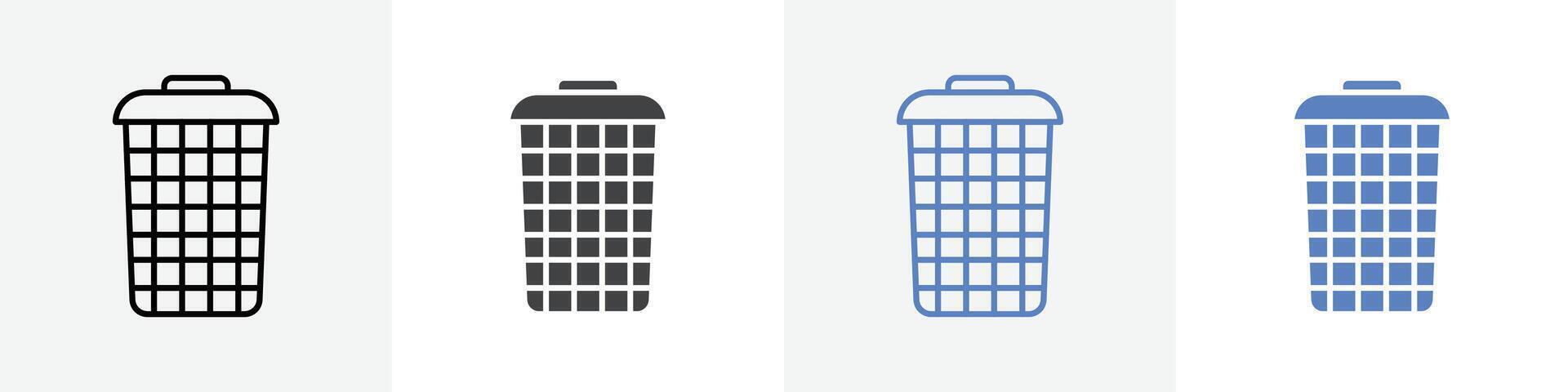 trash can icon set use for web ui or app vector