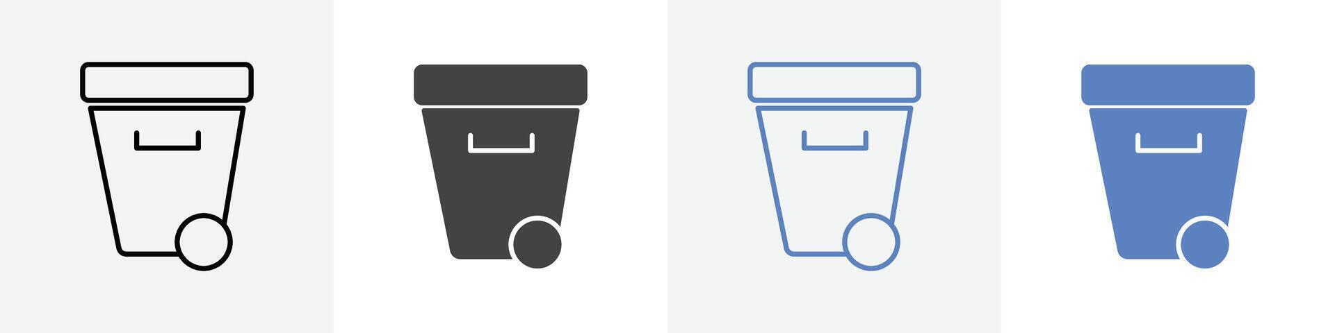 trash icon set use for web ui or app vector