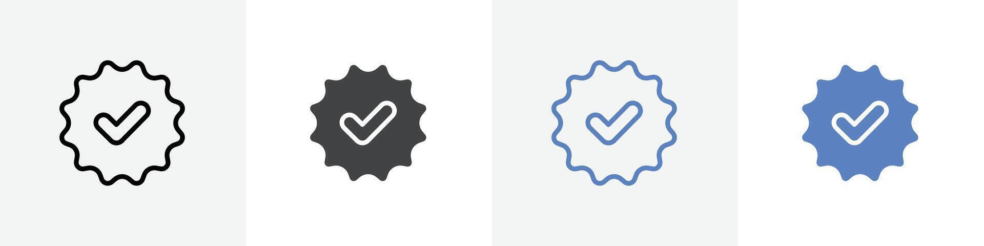 verified icon set use for web ui or app vector