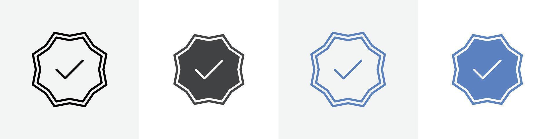 verify icon set use for web ui or app vector