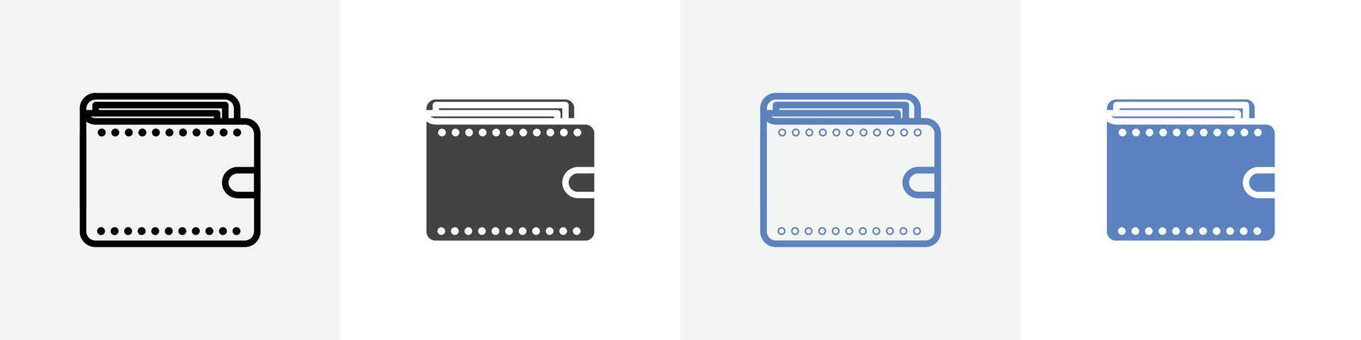 wallet icon set use for web ui or app vector
