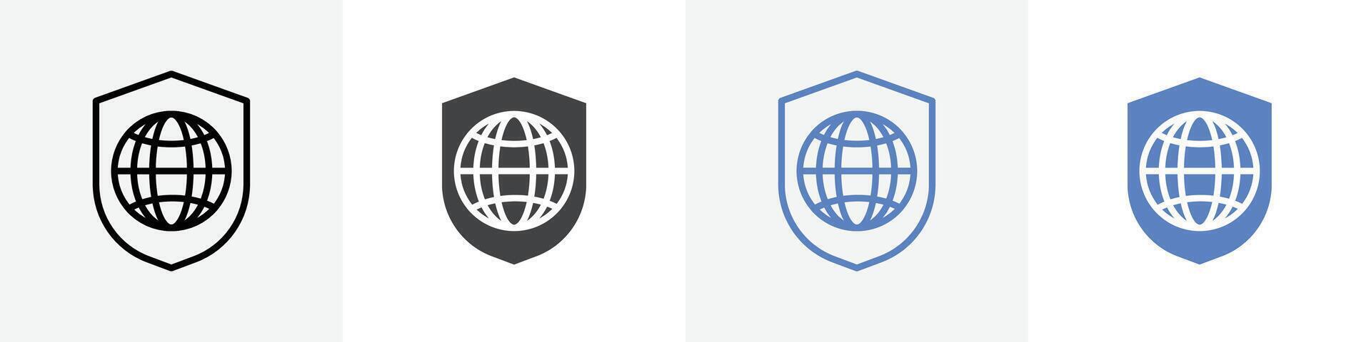web protection icon set use for web ui or app vector