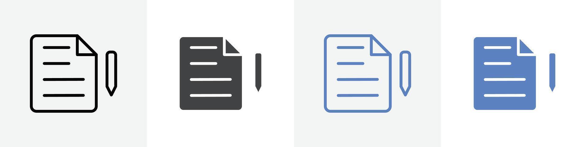 writing paper icon set use for web ui or app vector