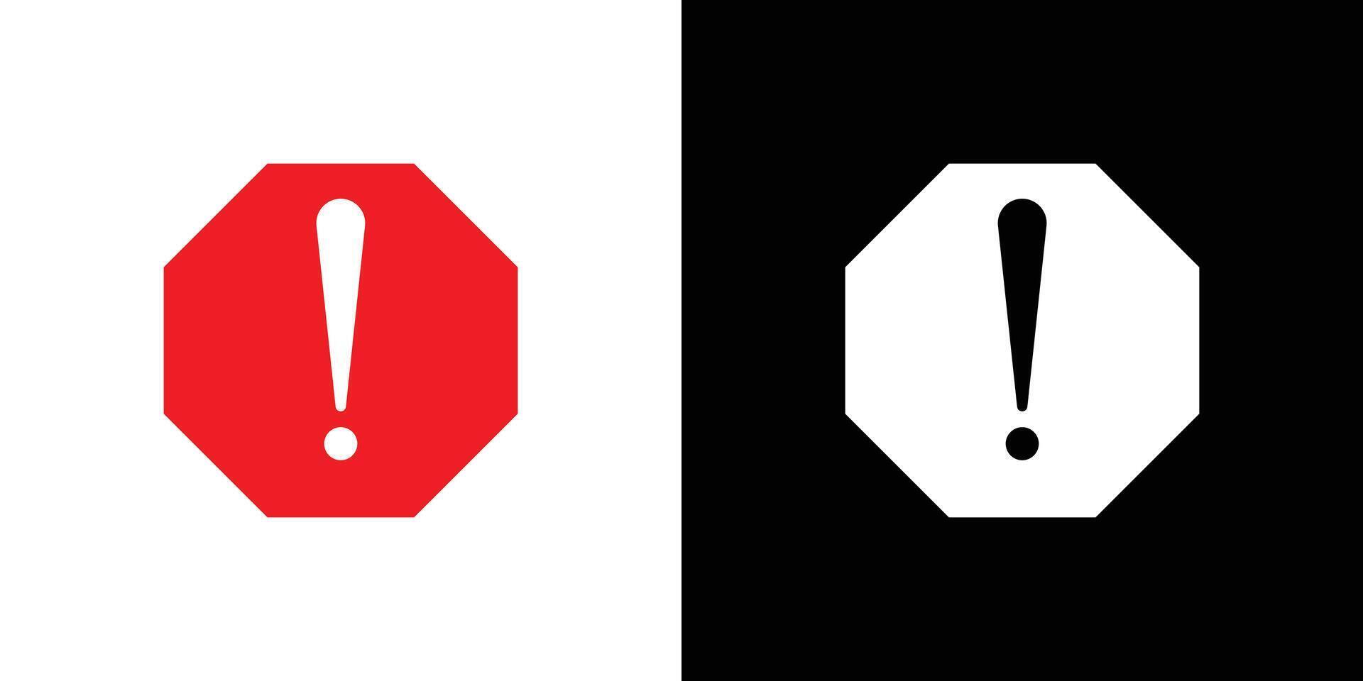 alert warning spam octagon icon Outline sign symbol set vector
