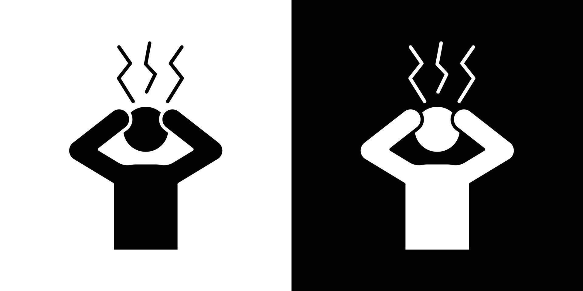 Anxiety icon Outline sign symbol set vector