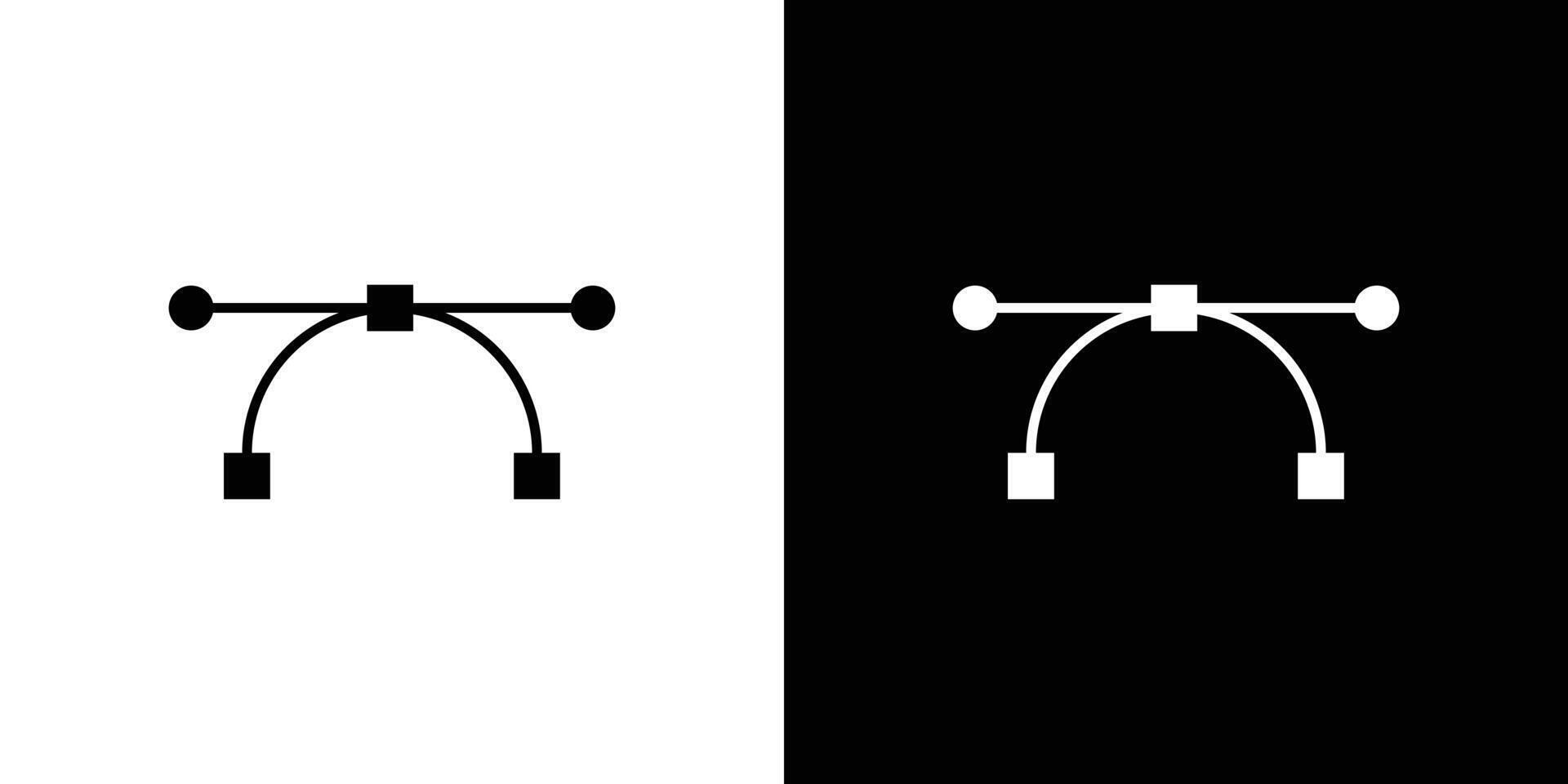 Bezier curve icon Outline sign symbol set vector