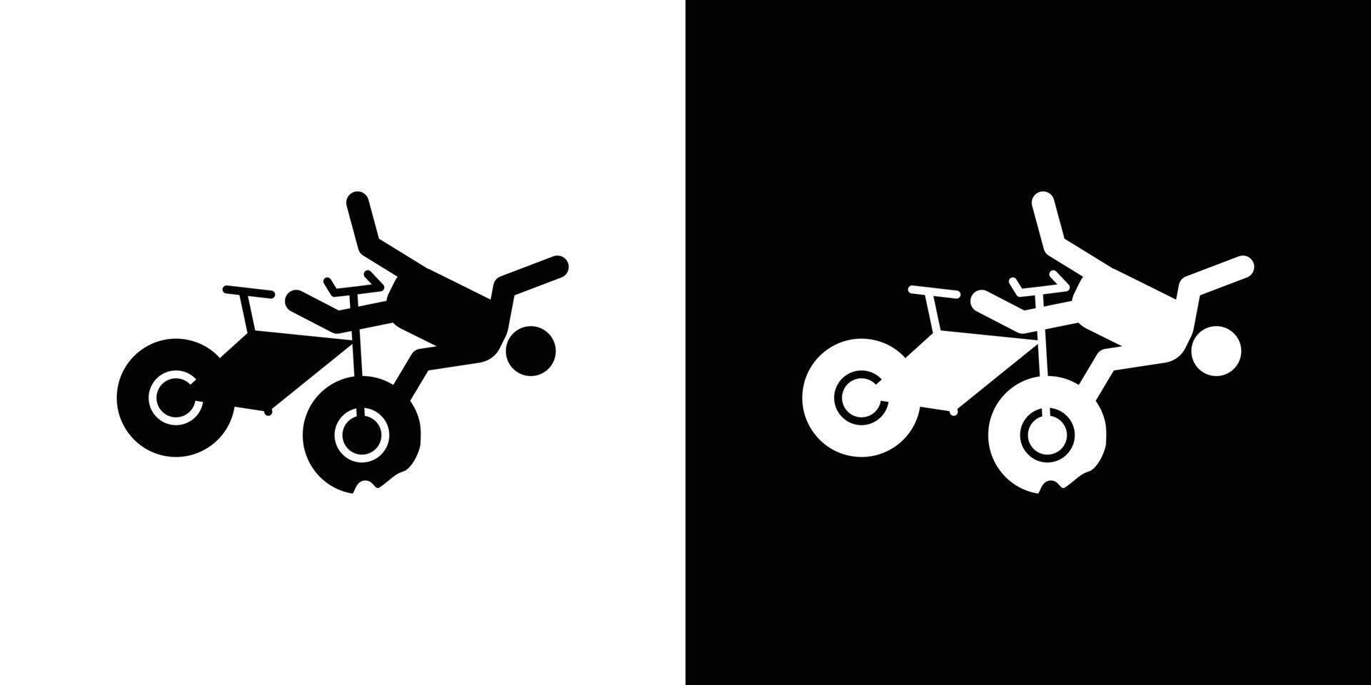 becycle accident icon Outline sign symbol set vector