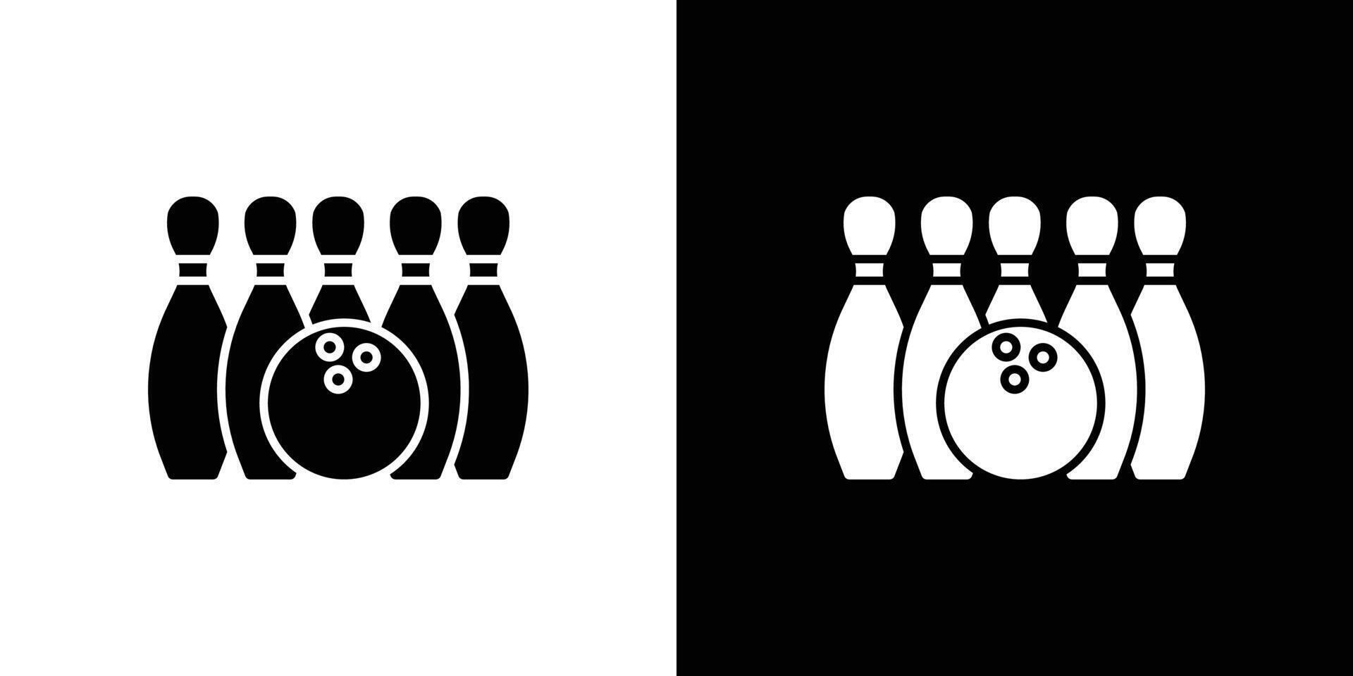Bowling game icon Outline sign symbol set vector