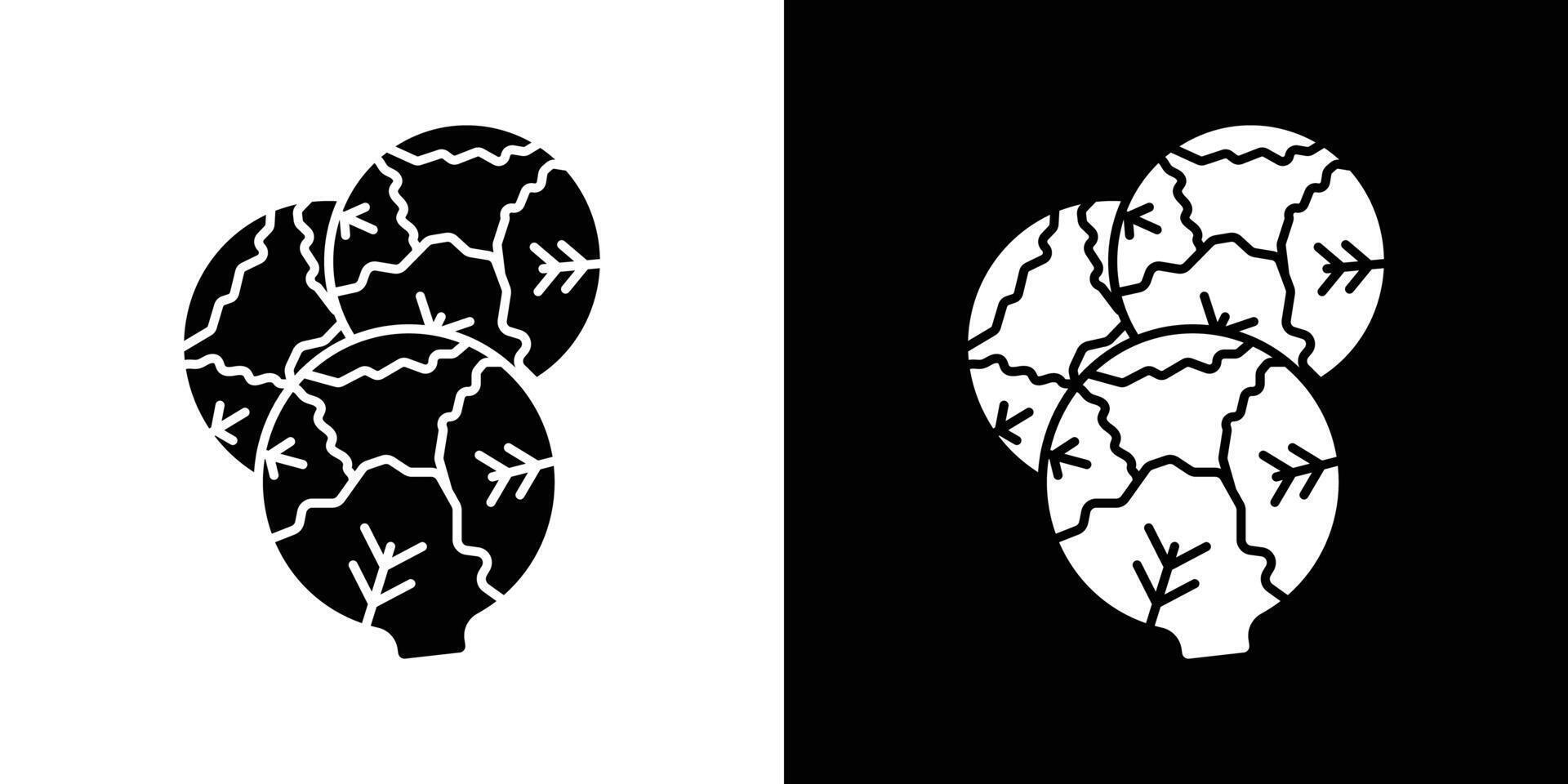 Brussels sprouts Cabbage icon Outline sign symbol set vector
