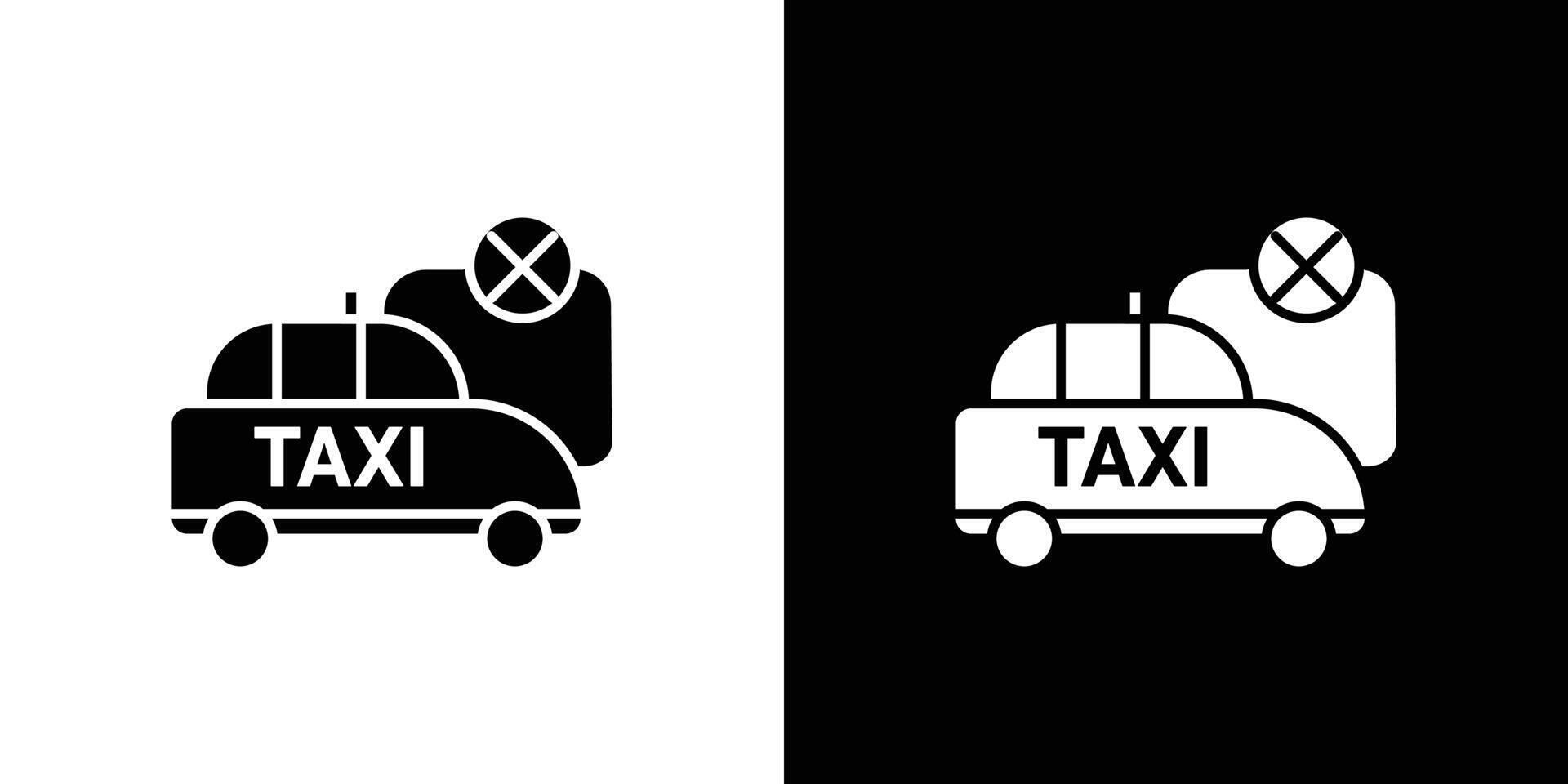 Cancel ordered taxi icon Outline sign symbol set vector