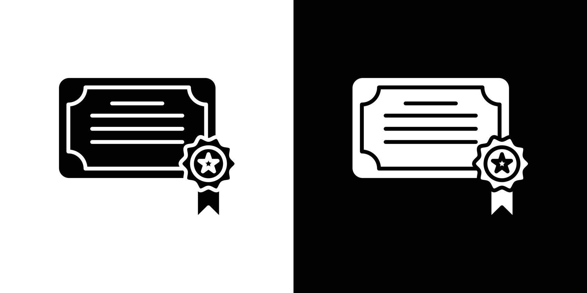 Certificate icon Outline sign symbol set vector