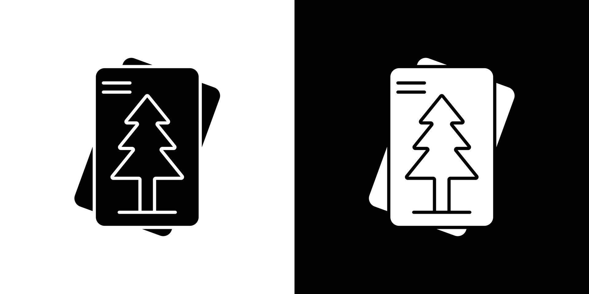 Christmas invitation card icon Outline sign symbol set vector