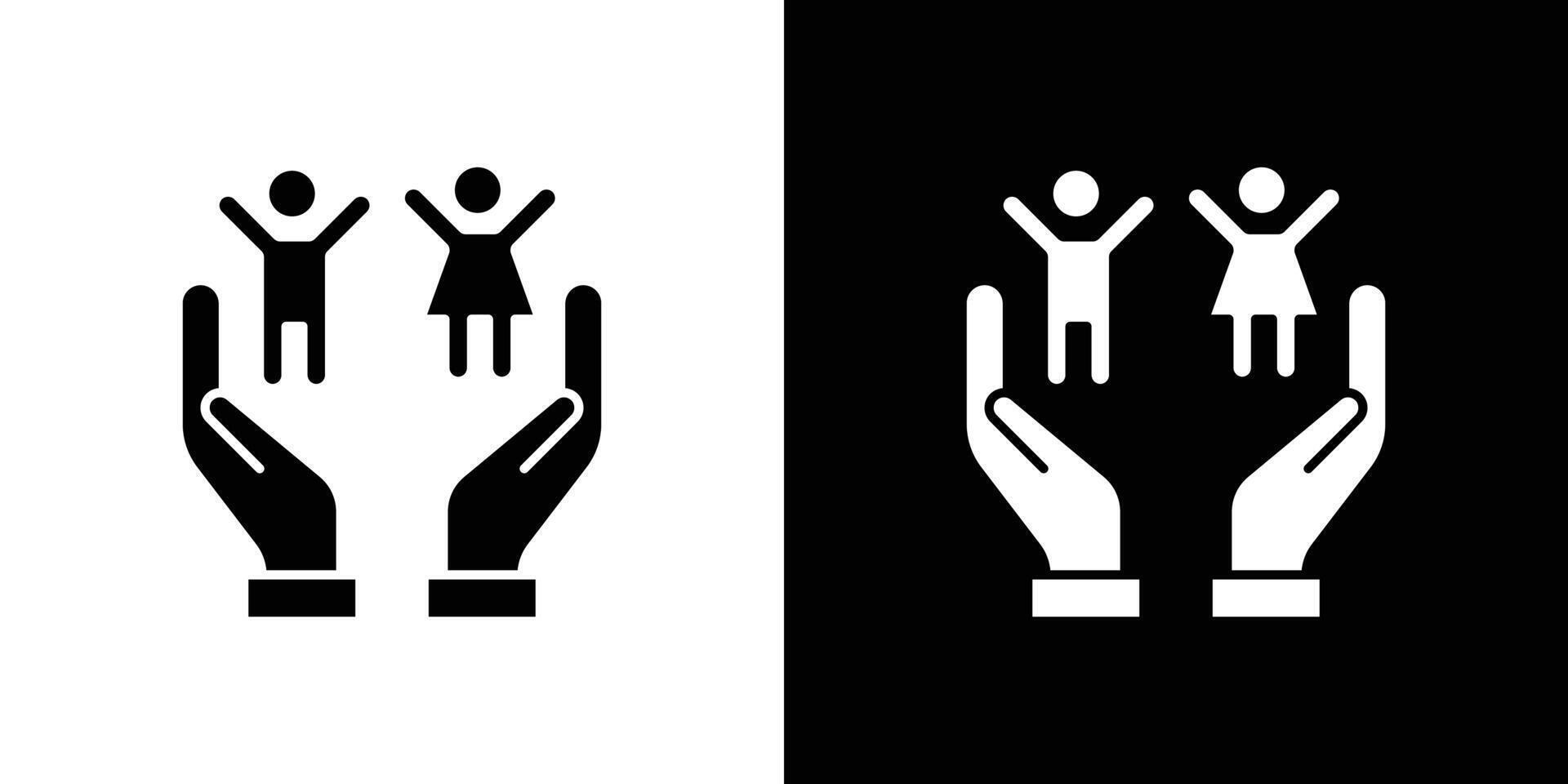 child protect icon Outline sign symbol set vector
