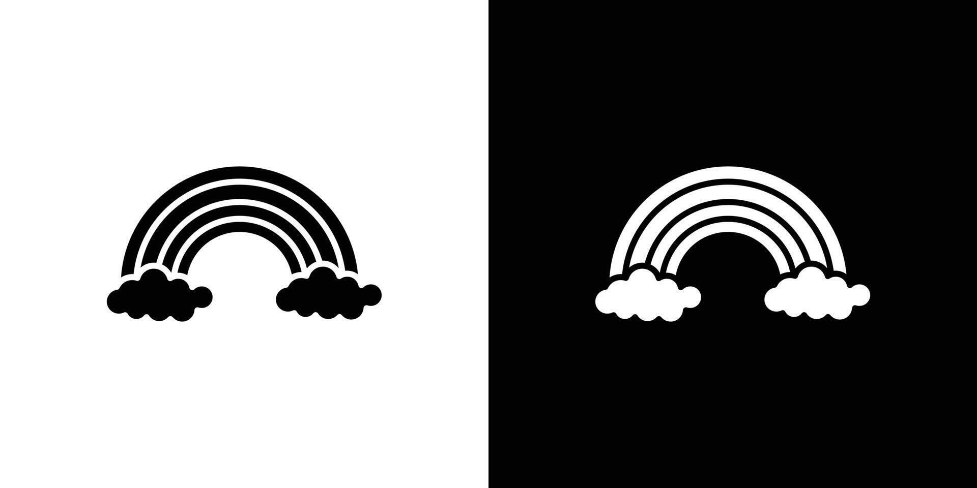 Cloud rainbow icon Outline sign symbol set vector