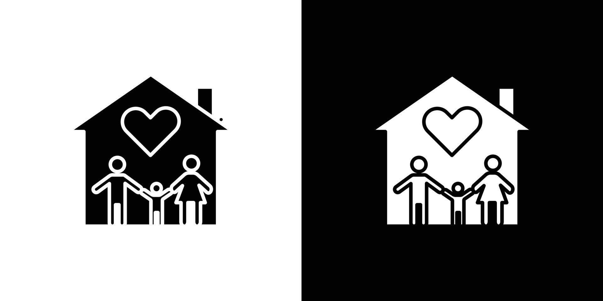 family safe at home icon Outline sign symbol set vector