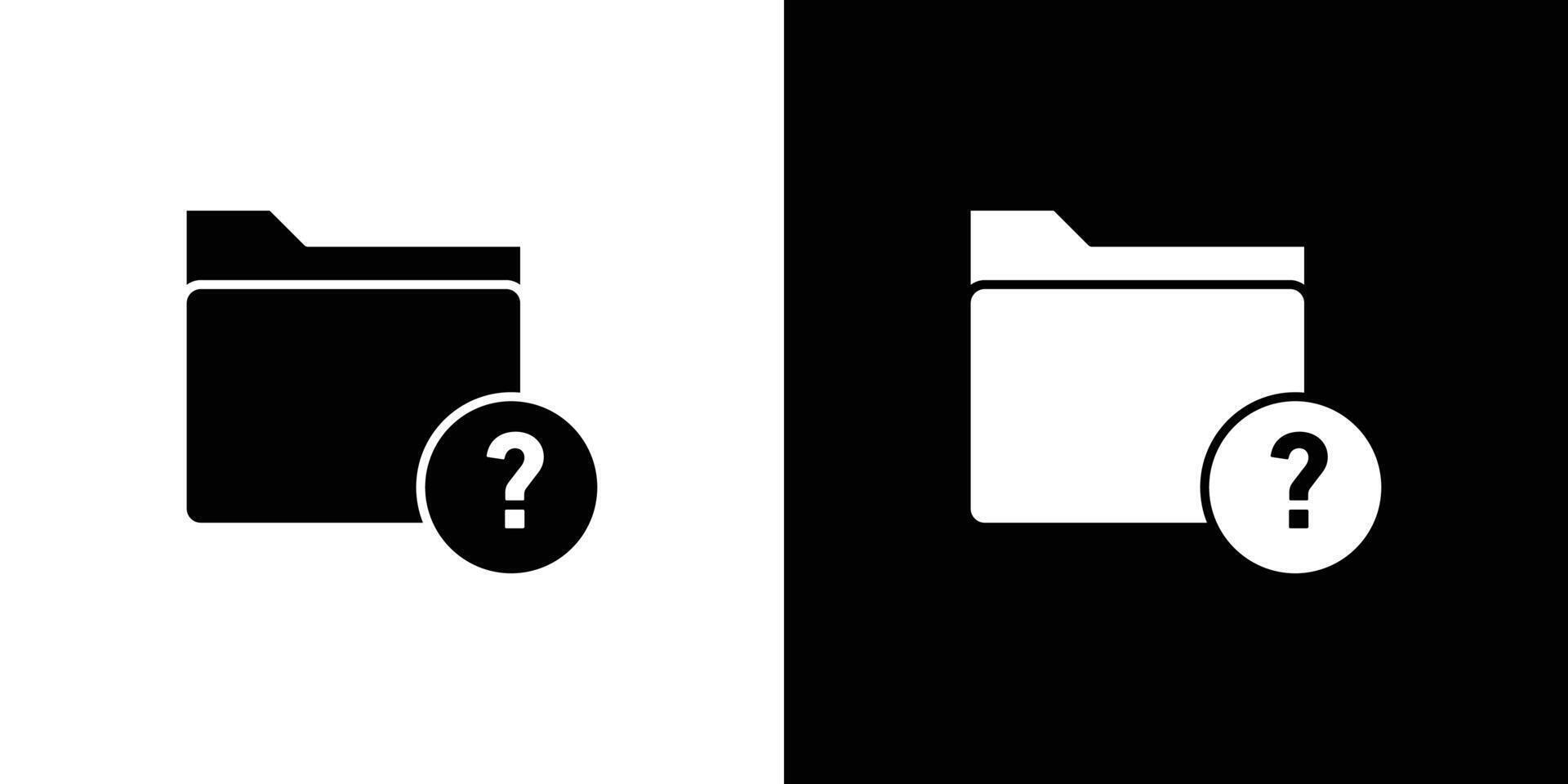Folder with questionmark icon Outline sign symbol set vector