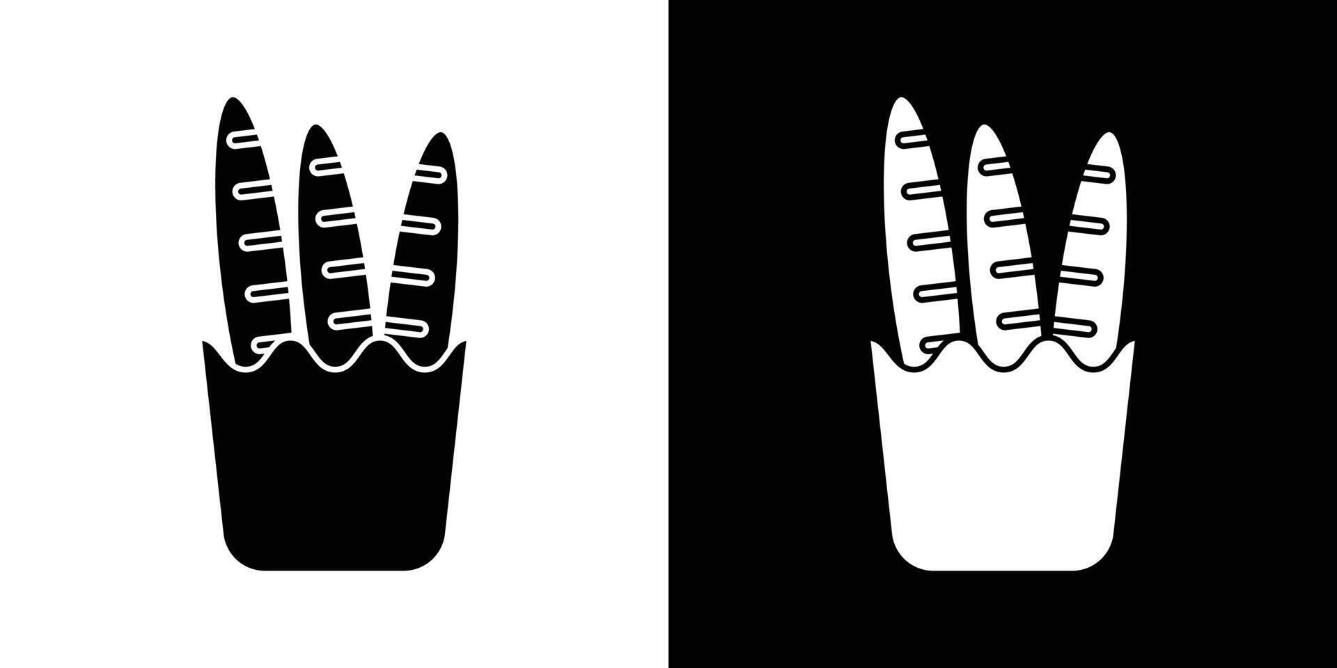 French bread icon Outline sign symbol set vector