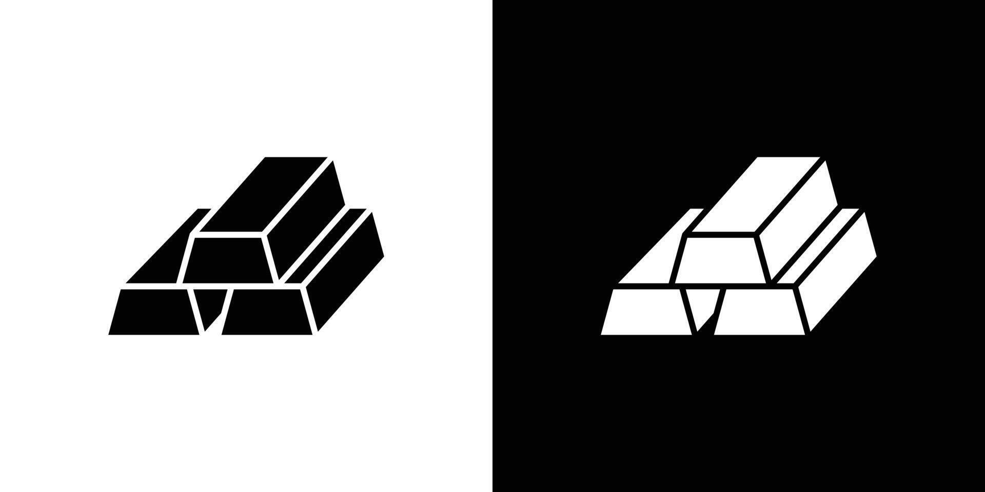 gold bars icon Outline sign symbol set vector
