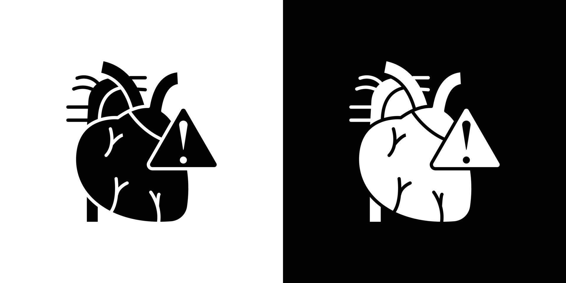 Heart risk icon Outline sign symbol set vector