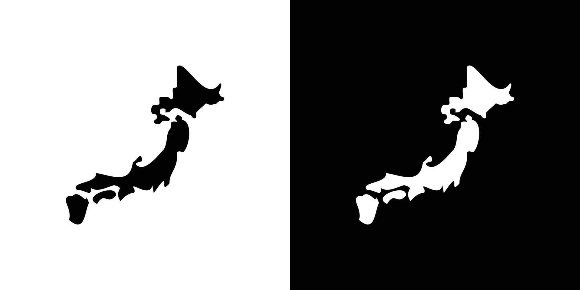 Japan map icon Outline sign symbol set vector