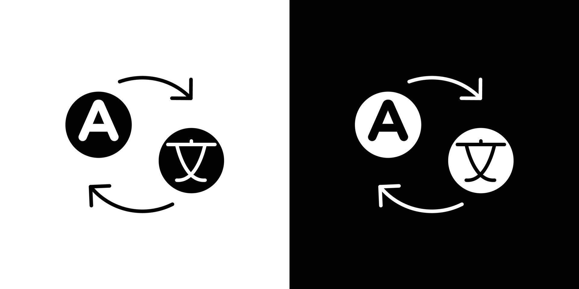 Language translation icon Outline sign symbol set vector