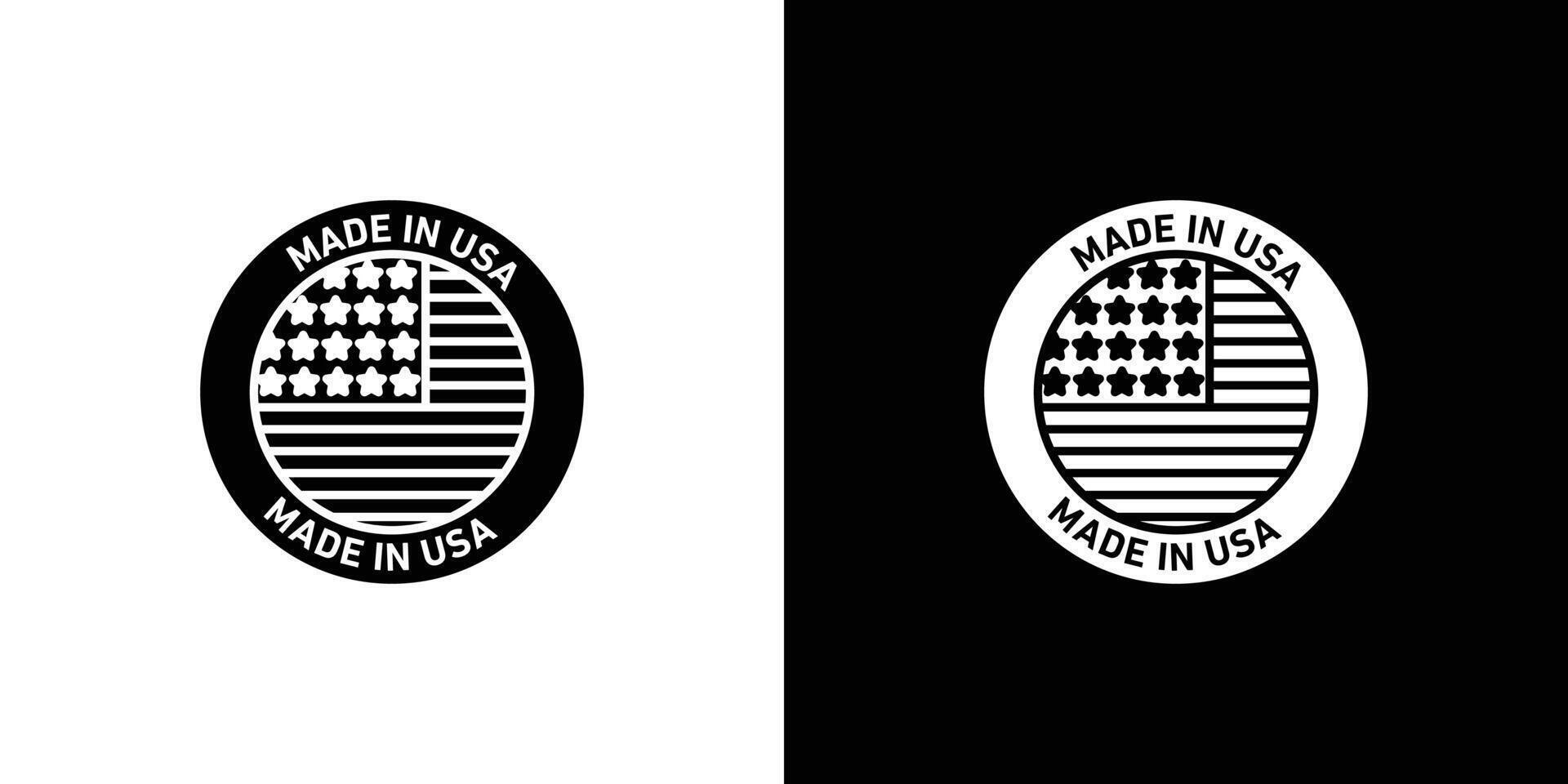 Made in usa badge icon Outline sign symbol set vector