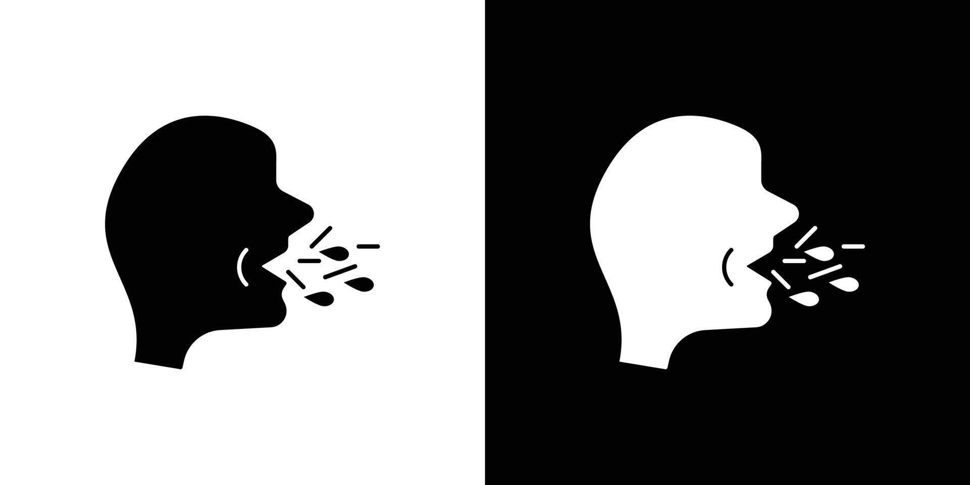 man coughs icon Outline sign symbol set vector