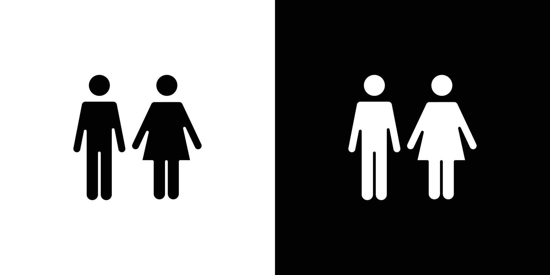 Man and Woman icon Outline sign symbol set vector