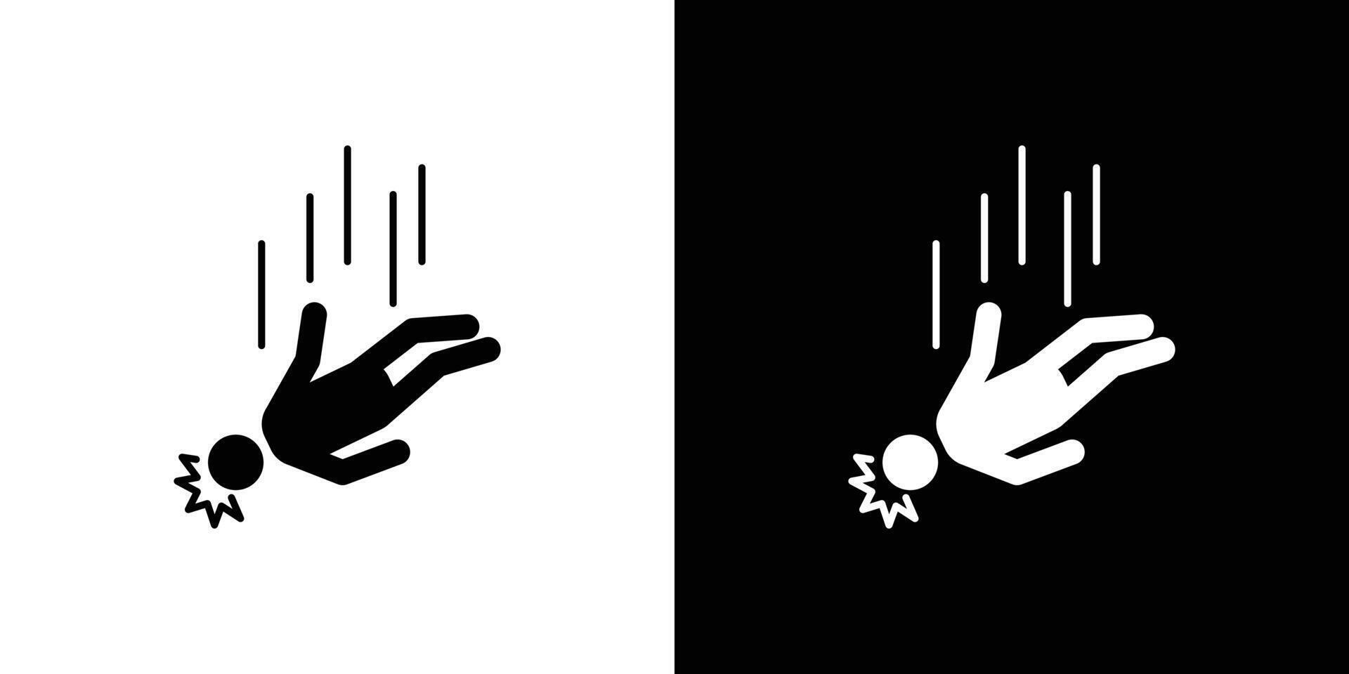 man fall down icon Outline sign symbol set vector