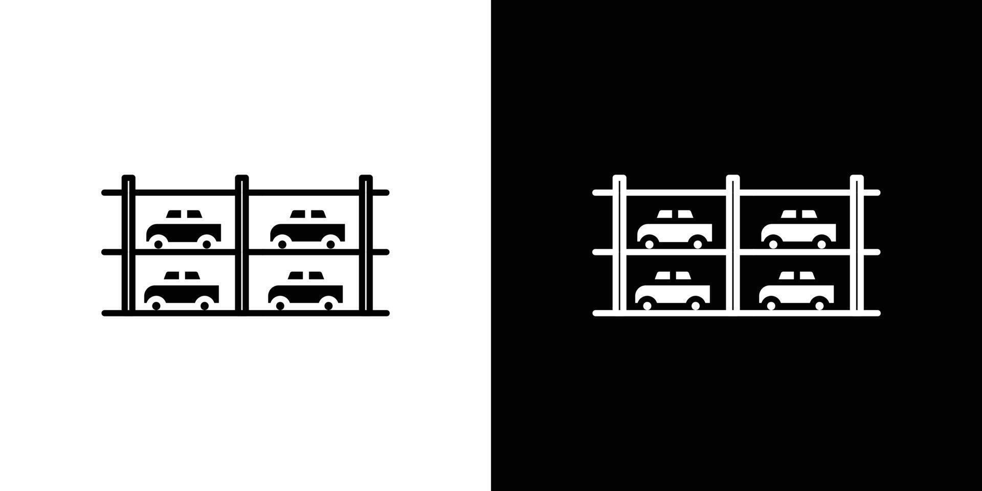 Multi Storey Parking icon Outline sign symbol set vector