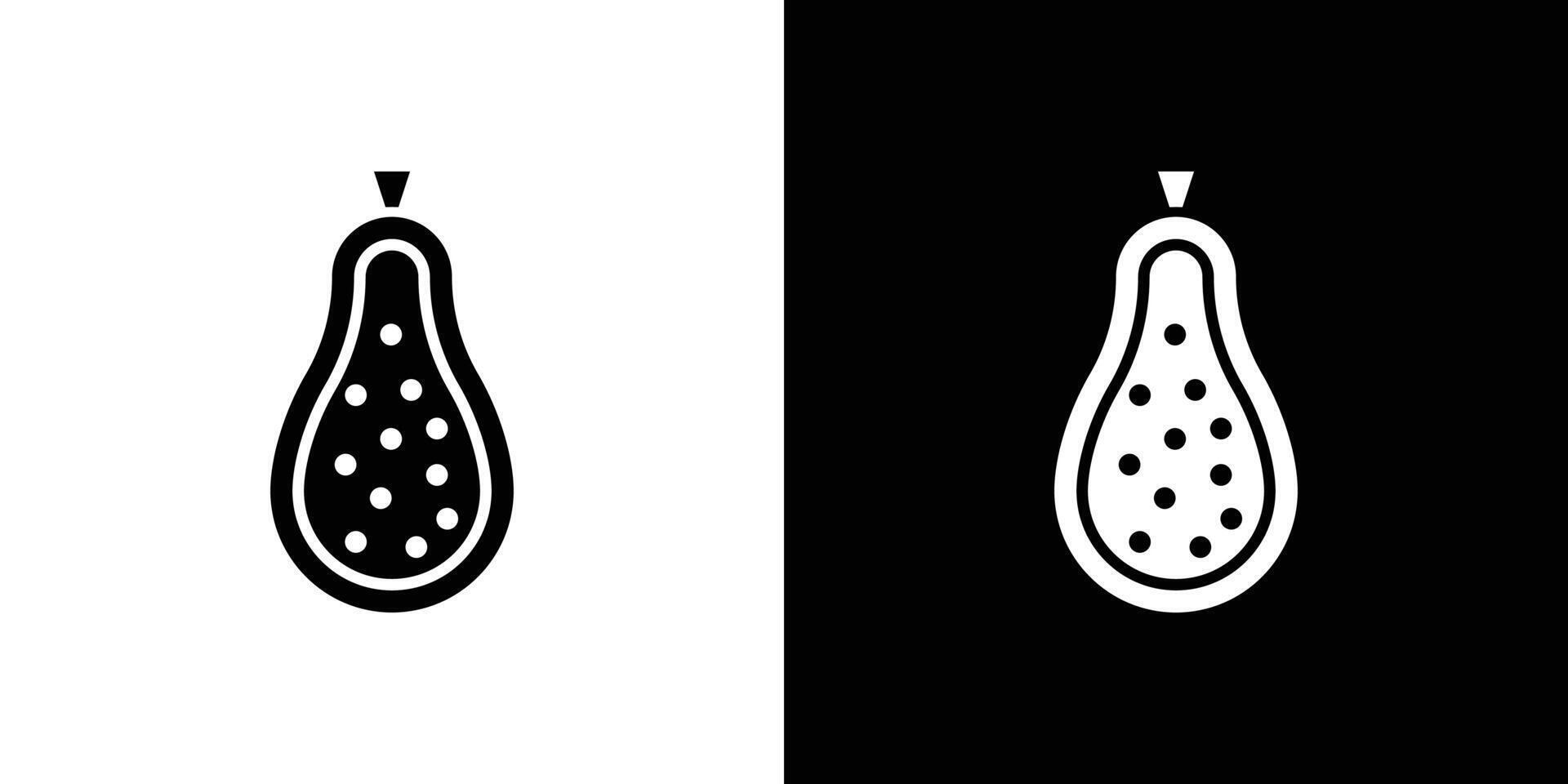 Papaya icon Outline sign symbol set vector