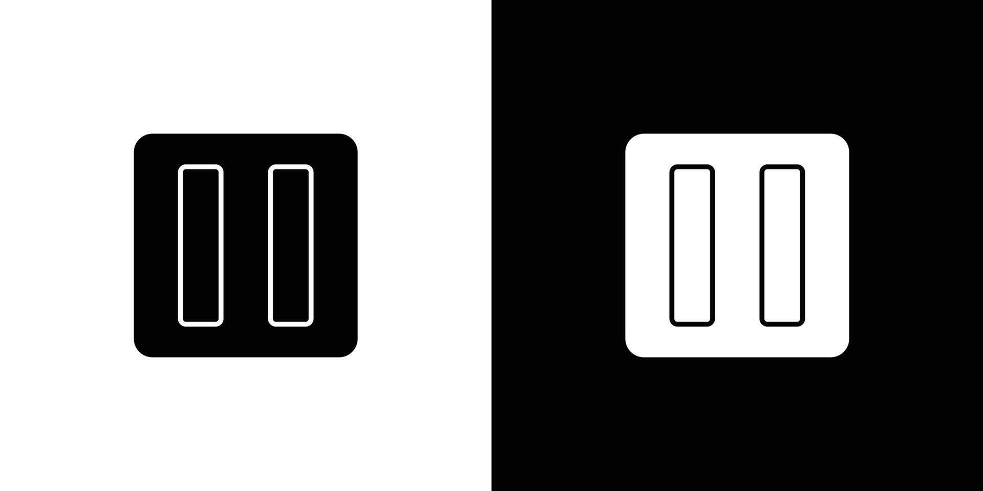 pause icon Outline sign symbol set vector