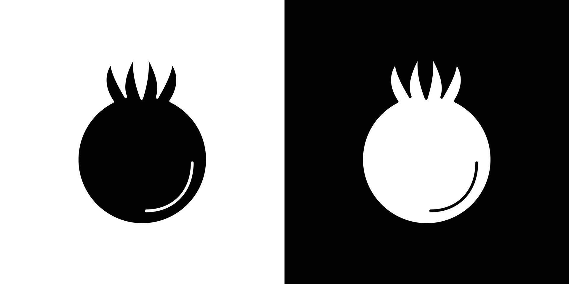 pomegranate icon Outline sign symbol set vector