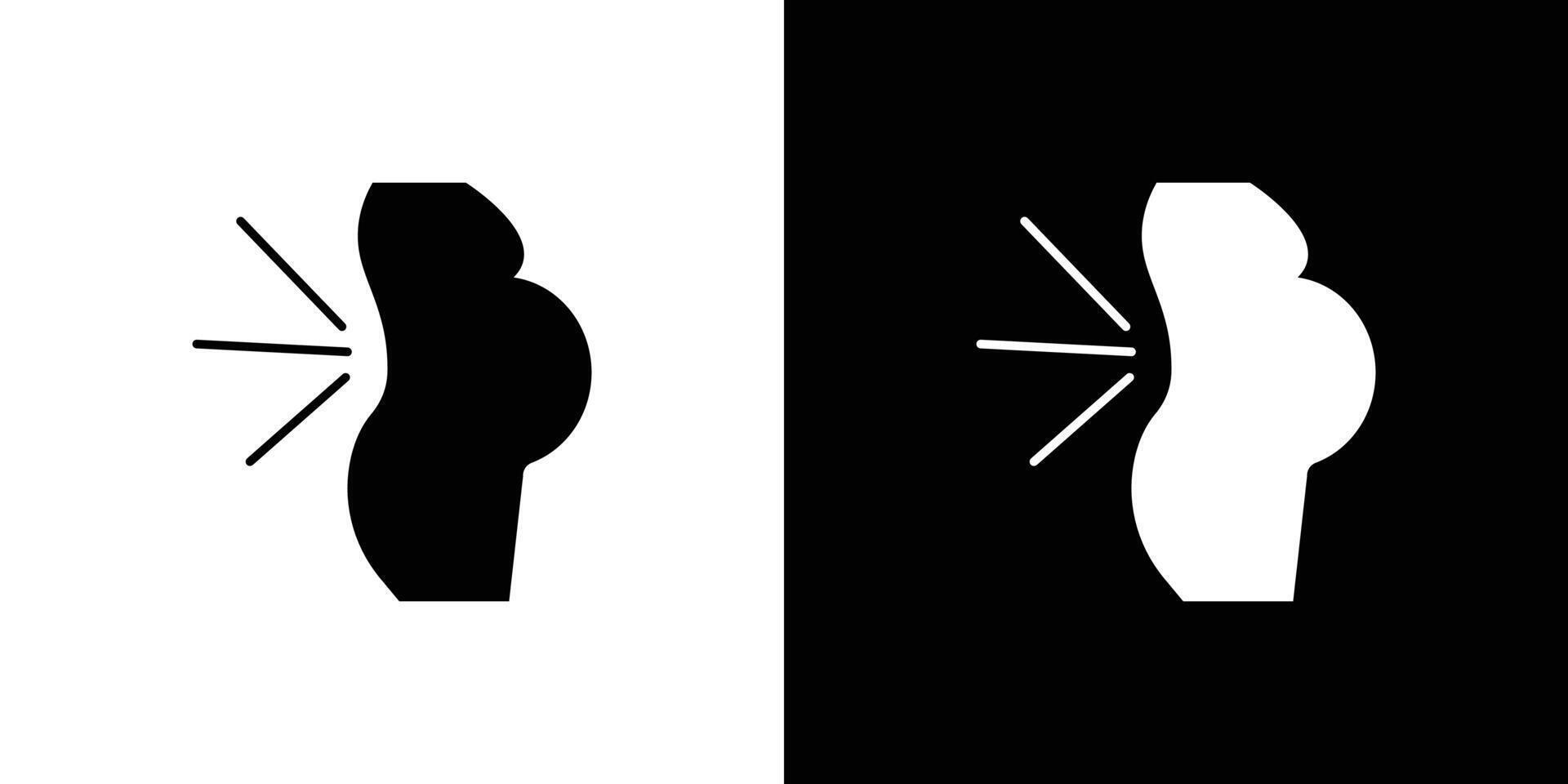 Pregnant woman backache icon Outline sign symbol set vector