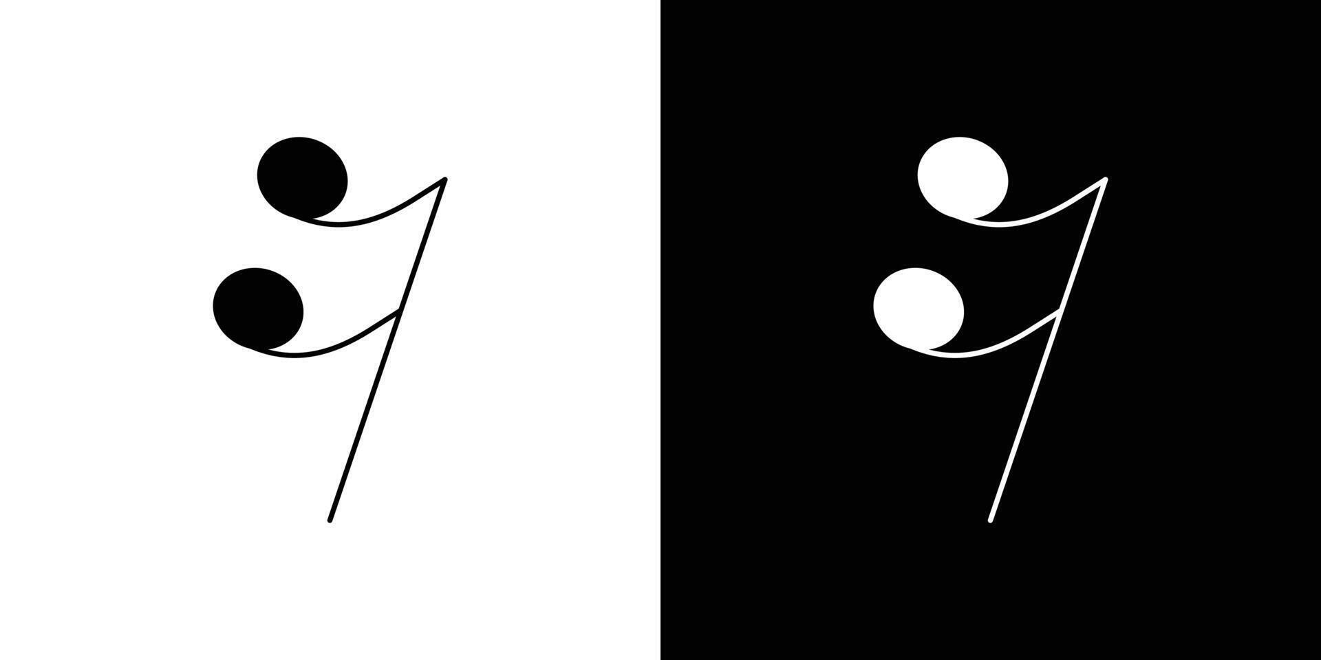 semiquaver note icon Outline sign symbol set vector