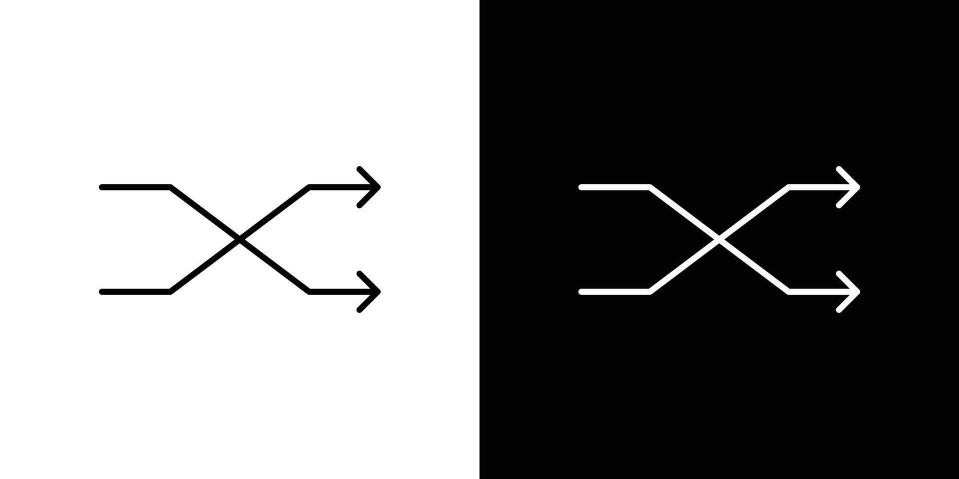 Shuffle icon Outline sign symbol set vector
