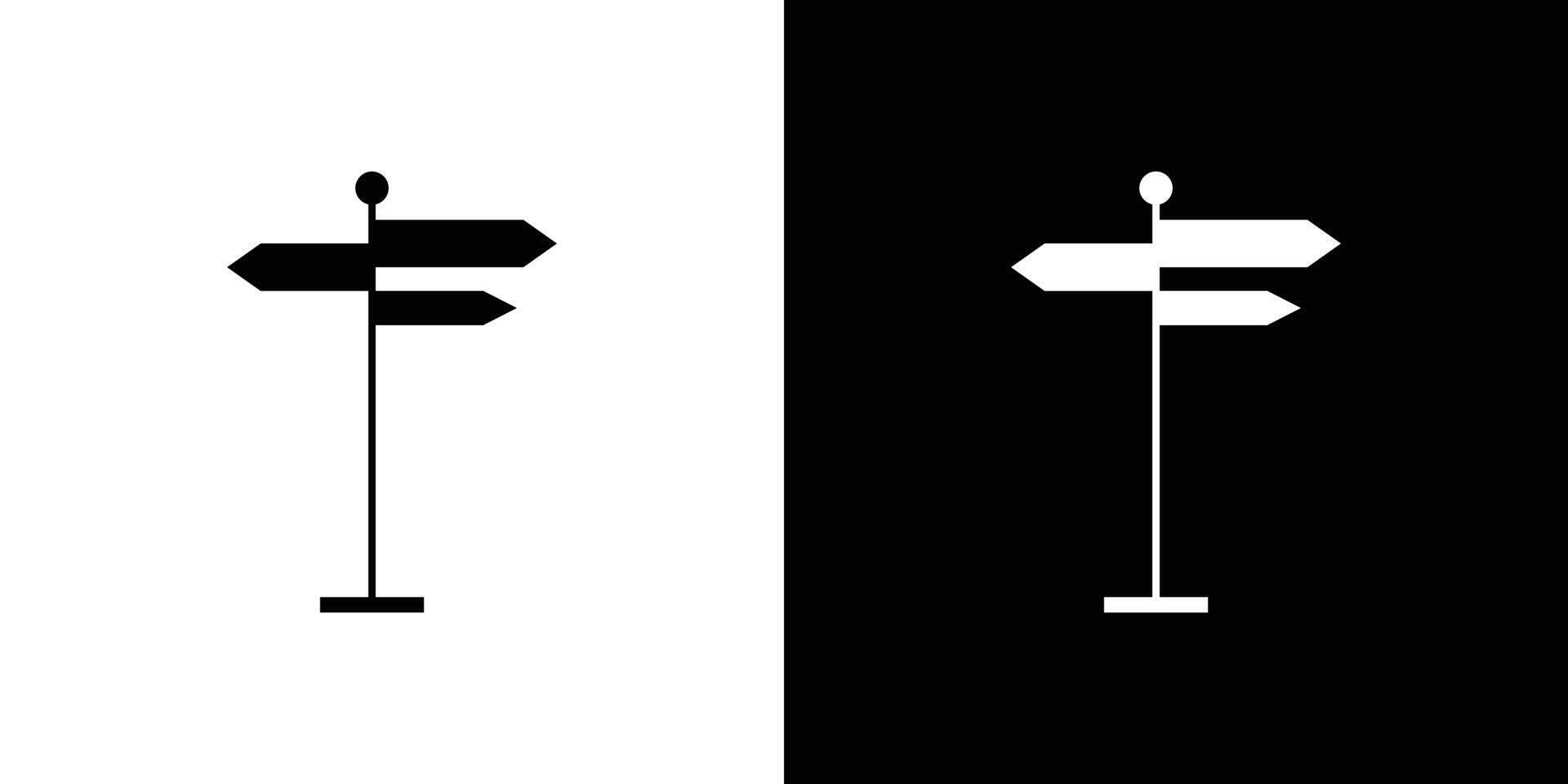 signpost icon Outline sign symbol set vector