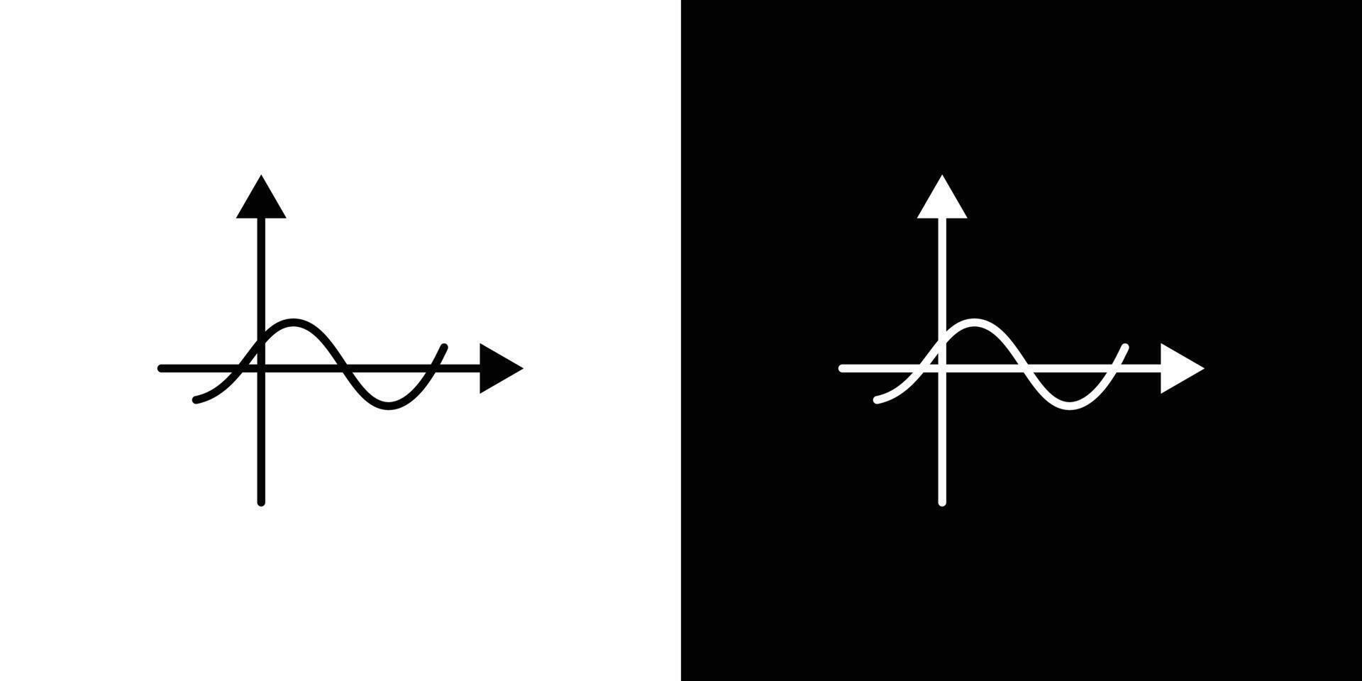 sinusoid icon Outline sign symbol set vector