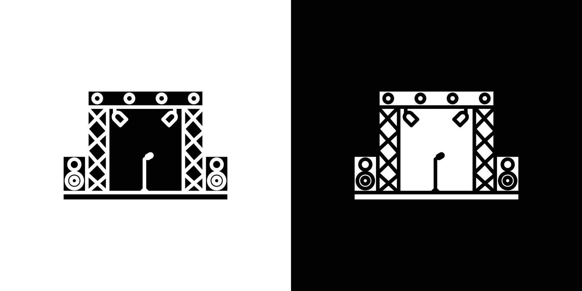 Stage icon Outline sign symbol set vector