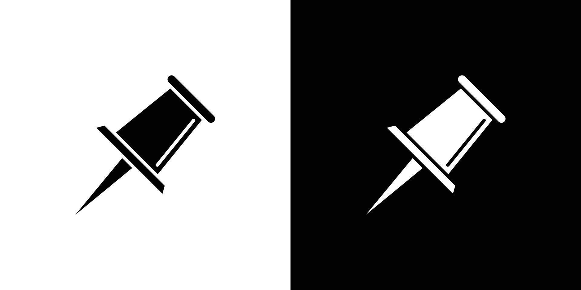 sticky pin icon Outline sign symbol set vector