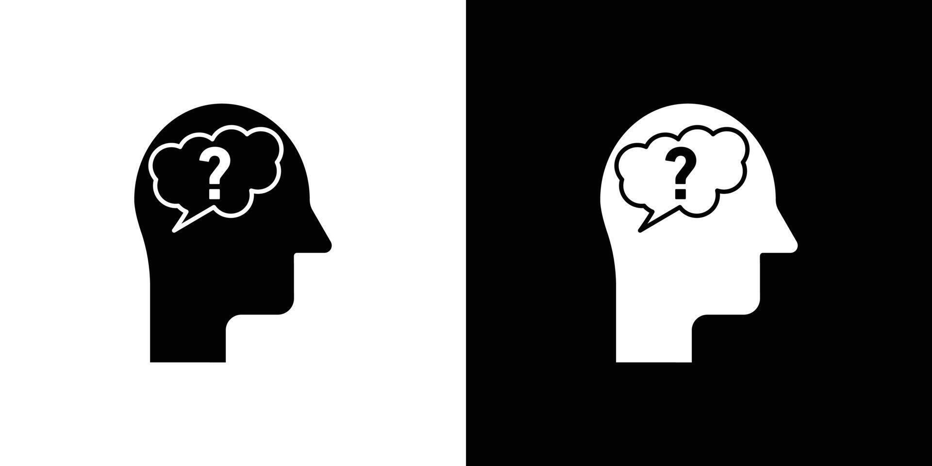 Thinking icon Outline sign symbol set vector