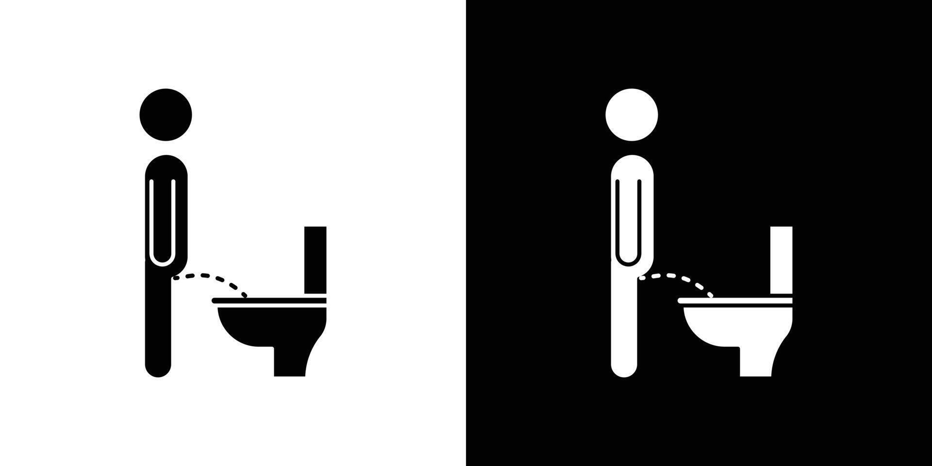 Toilet urinate icon Outline sign symbol set vector
