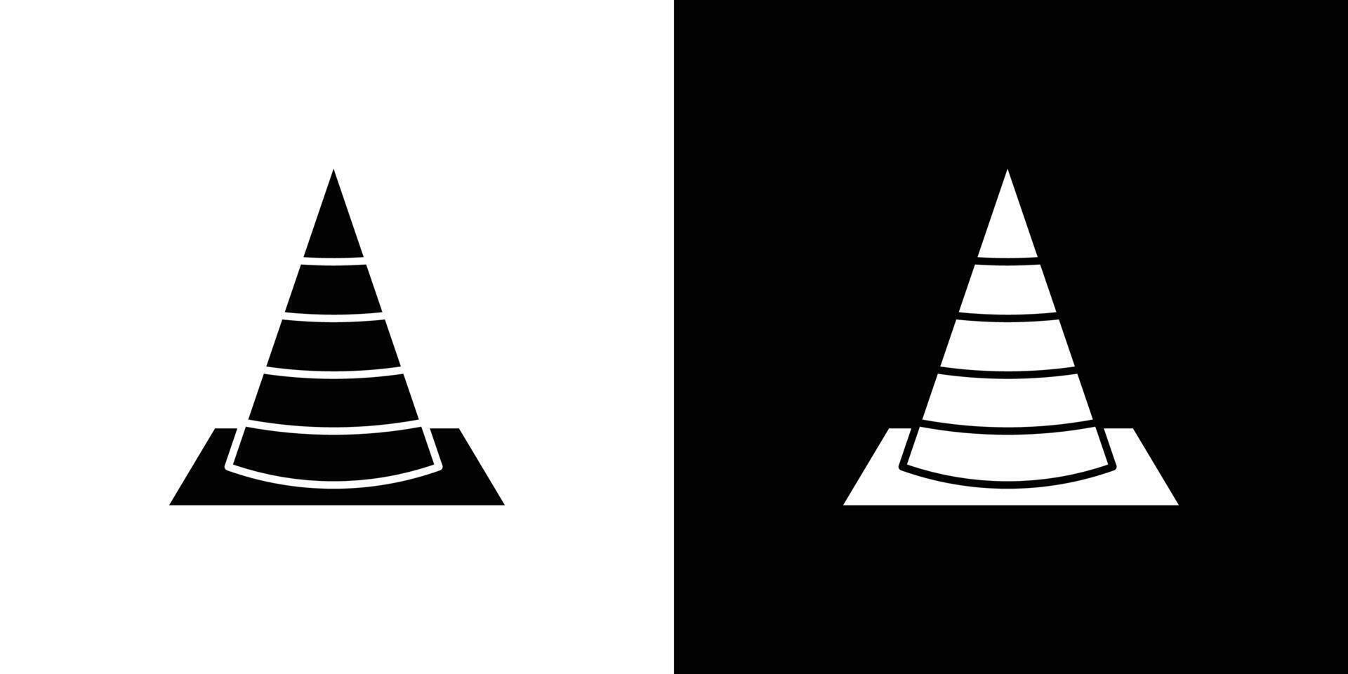 Traffic cone icon Outline sign symbol set vector