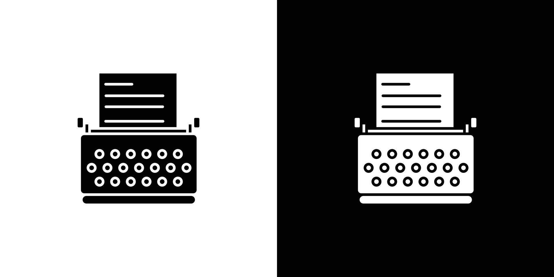 Typewriter icon Outline sign symbol set vector