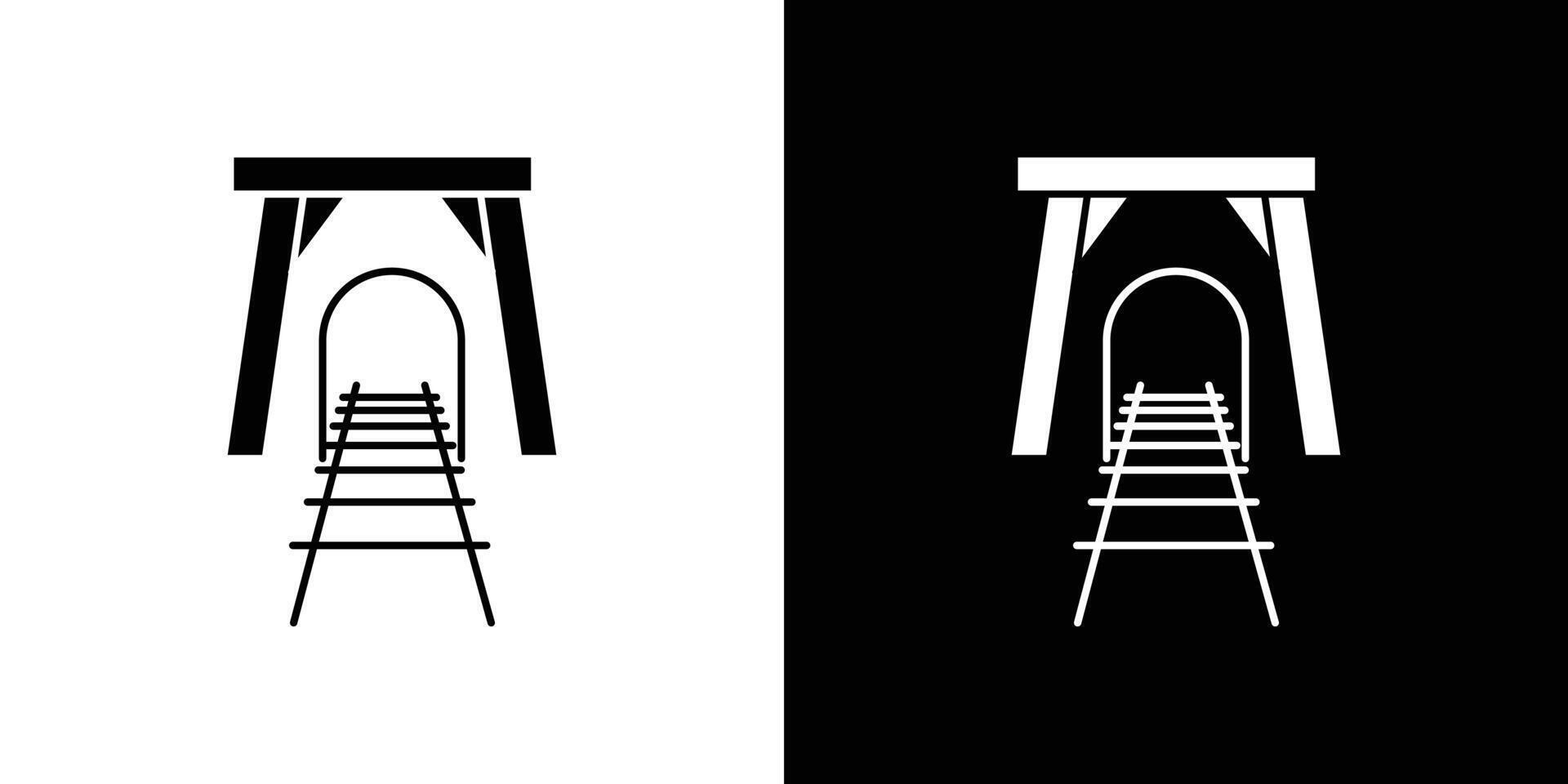 Tunnel mining industry icon Outline sign symbol set vector
